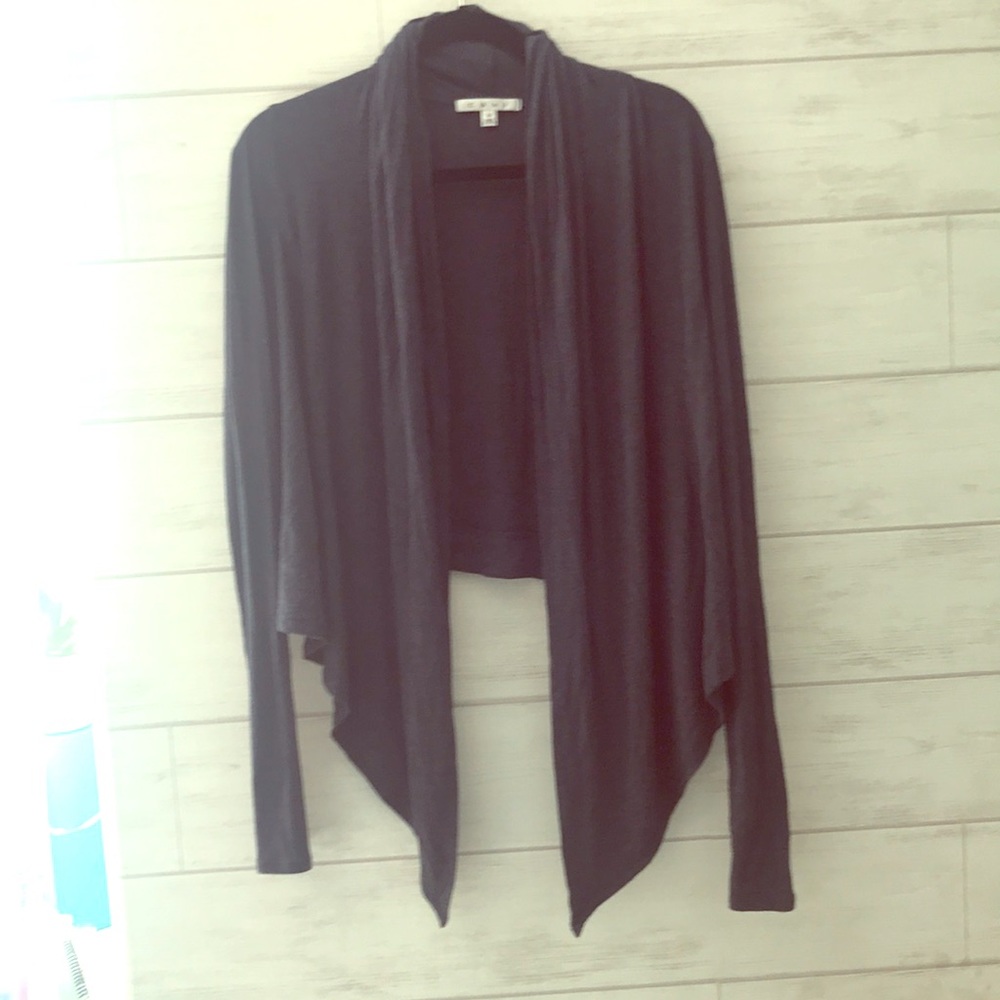 CAbi knit high-low cardigan.
